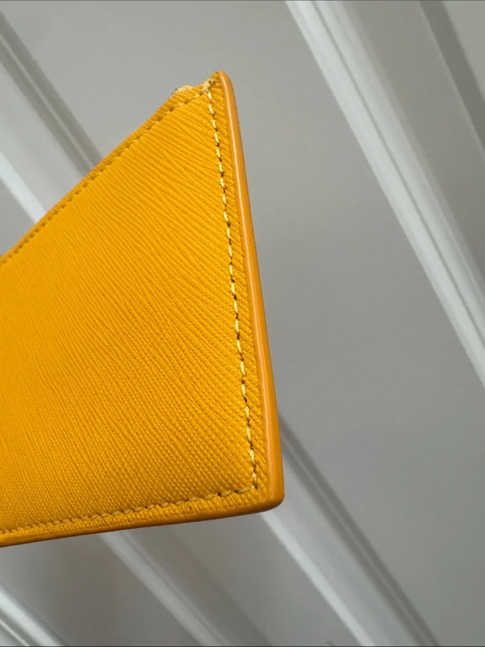 Tory Burch Yellow Saffiano Card Holder with Key Ring